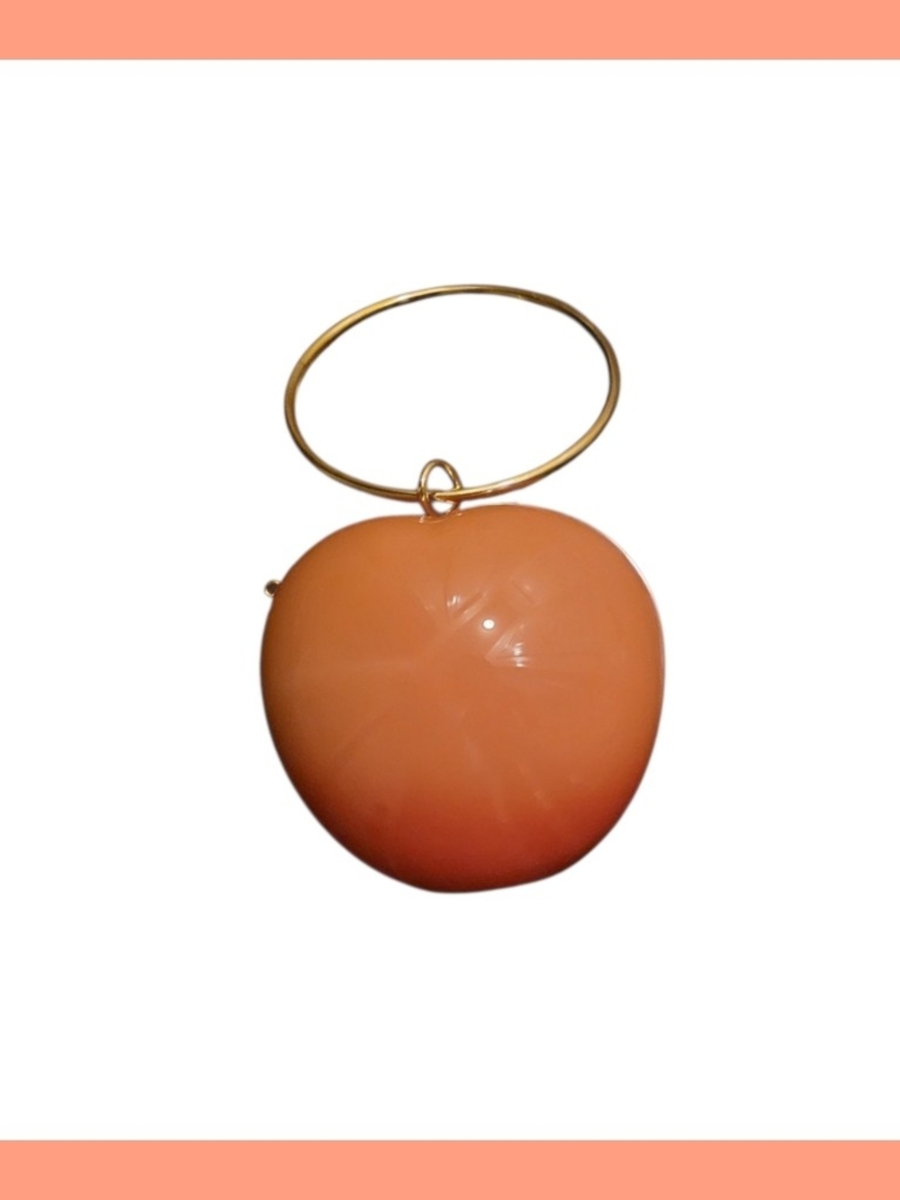 Fashion Nova Peach Heart Keychain Bag Charm - Coral Orange
